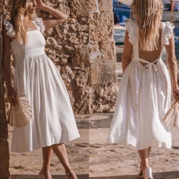 NWOT LINEN RUFFEL Spell & The Gypsy Darling Midi M